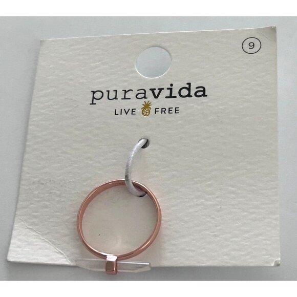 Pura Vida Rose Gold-Plated Luna Quartz Ring Size 9 With Rock Crystal - Picture 1 of 3